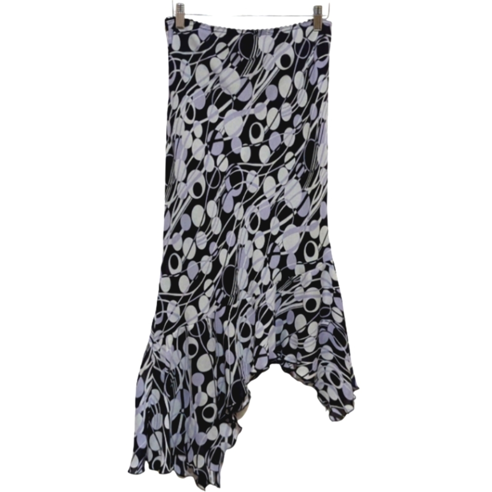 Vintage | Heads Up | Asymmetrical Midi Skirt | Whimsical Goth | Artsy | Chic